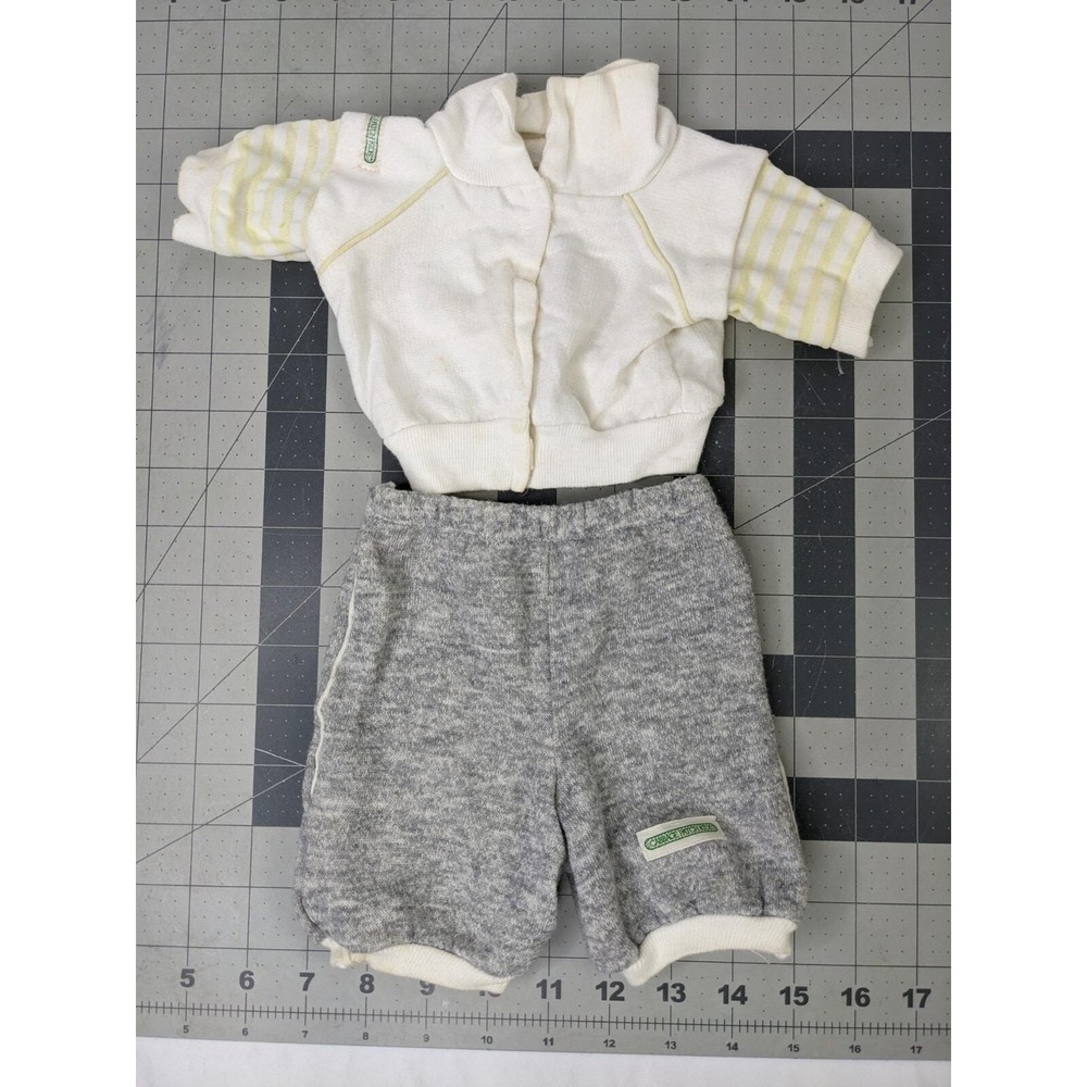 Coleco Cabbage‎ Patch Kids Gray White Outfit Sweat Pants Shirt